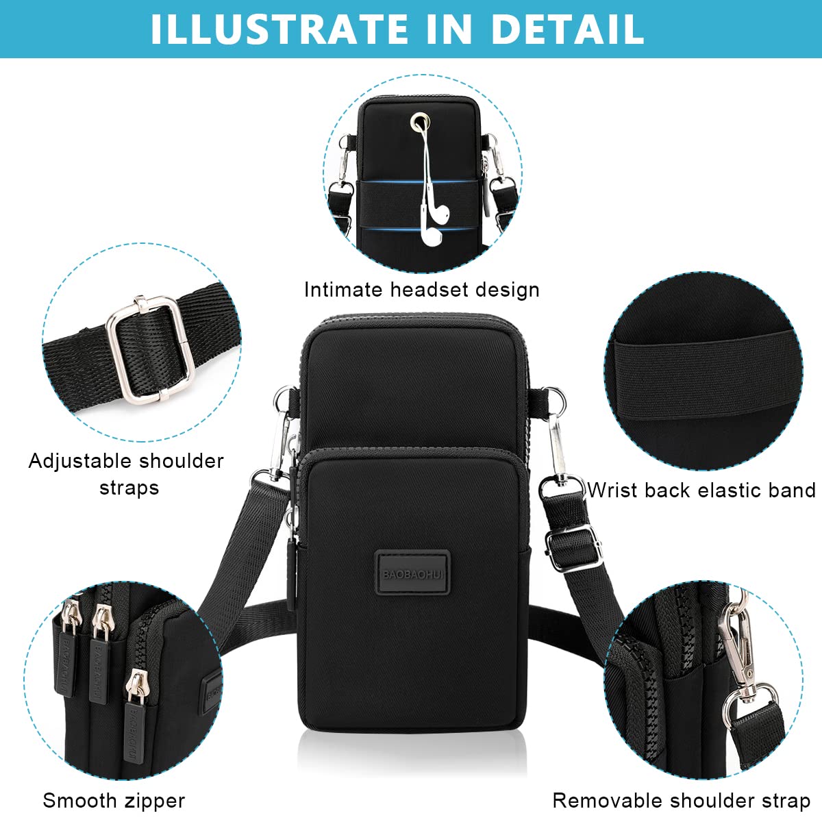 PALAY Small Crossbody Phone Bag for Women Mini Wallet Bags with Adjustable Shoulder Strap Wallet Clutch Bag for Girls Zipper Phone Pouch Handbag Armband Case PALAY Small Crossbody Phone Bag for Women Mini Wallet Bags with Adjustable Shoulder Strap Wallet Clutch Bag for Girls Zipper Phone Pouch Handbag Armband Case